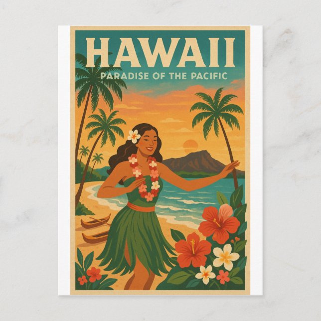 Hawaii – Paradise of the Pacific Vykort (Framsida)