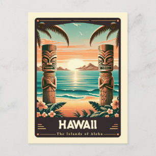 Hawaii Patriotisk Vintage Vykort