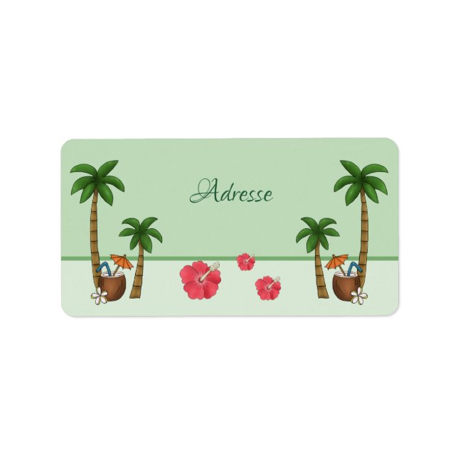 Hawaii personalisiert adressetikett (Framsidan)
