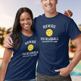 Hawaii Pickleball Add Klubb Partner Namn Anpassnin T Shirt