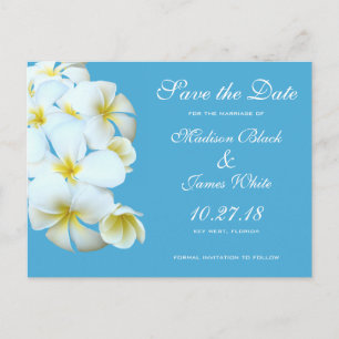 Hawaii Plumeria Flowers Spara postkort för datum Meddelande Vykort