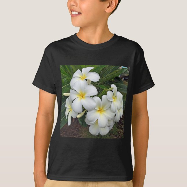 Hawaii Plumeria Flowers T Shirt (Framsida)