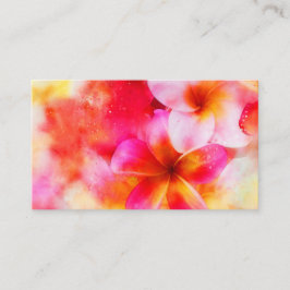 Hawaii Plumeria i Neon Rosa, Gult och White Visitkort