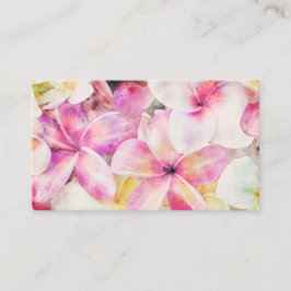 Hawaii Plumeria Tropical Blommigt Watercolor Visitkort