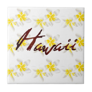 Hawaii Plumeriablommor Kakelplatta