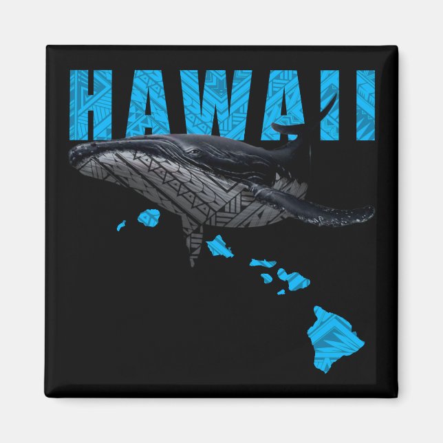 HAWAII POLYNESIAN TRIBAL HUMPBACK HAWAII ÖARNA MAGNET (Framsidan)