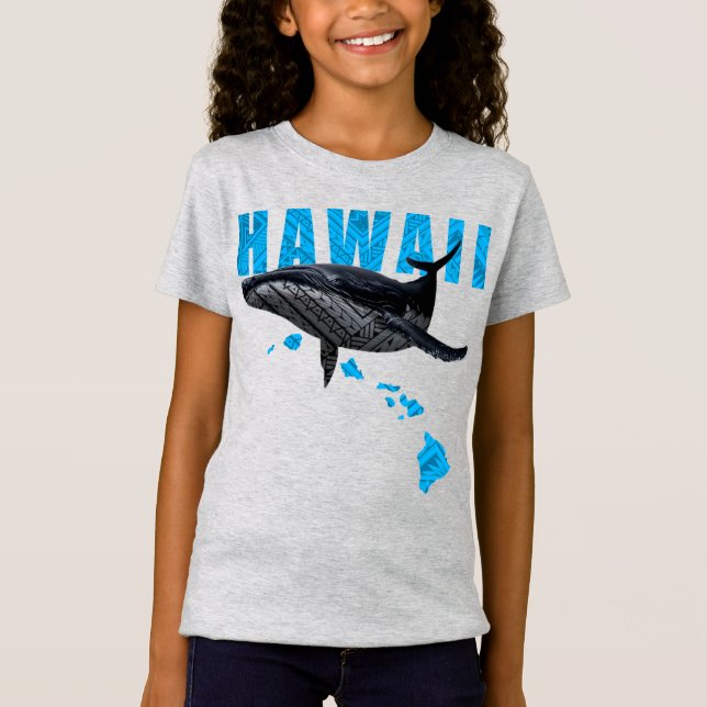 HAWAII POLYNESIAN TRIBAL HUMPBACK HAWAII ÖARNA T SHIRT (Framsida)