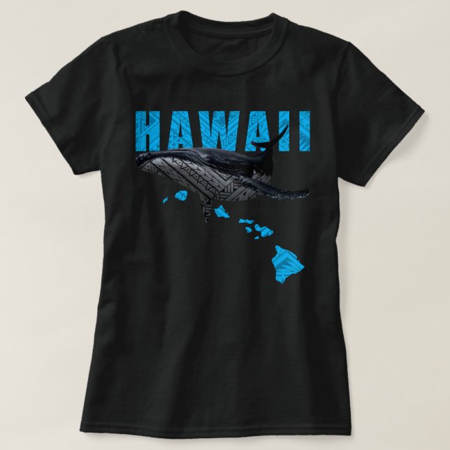 HAWAII POLYNESIAN TRIBAL HUMPBACK HAWAII ÖARNA T SHIRT (Design framsida)