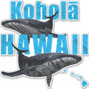 HAWAII POLYNESIAN TRIBAL HUMPBACKS HAWAII-ÖARNA KLISTERMÄRKEN