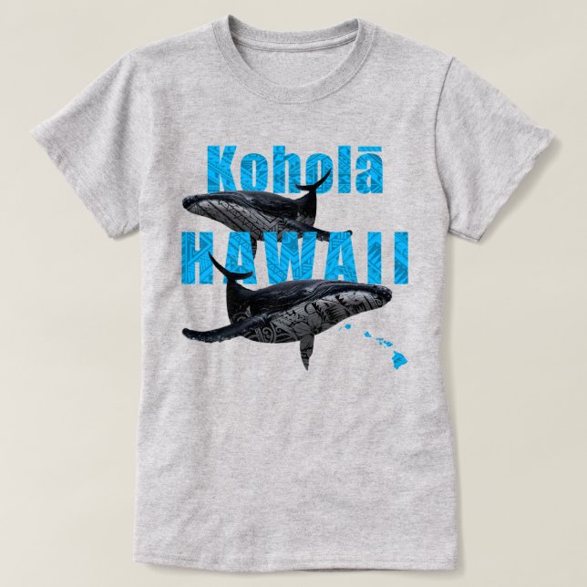 HAWAII POLYNESIAN TRIBAL HUMPBACKS HAWAII-ÖARNA T SHIRT (Design framsida)