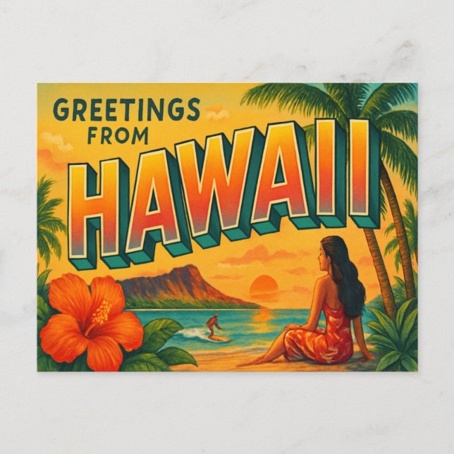 Hawaii Postcard Vykort (Framsida)