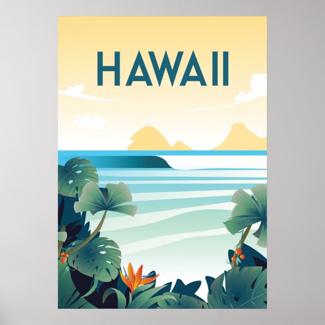 Hawaii Poster, Hawaii Wall Art Poster (Framsidan)