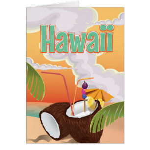 Hawaii poster semester på stranden hälsningskort
