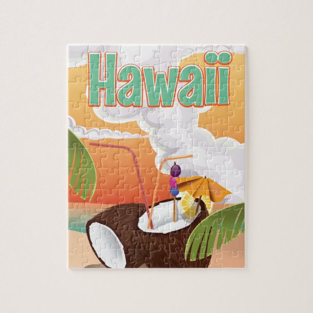 Hawaii poster semester på stranden pussel (Vertikal)