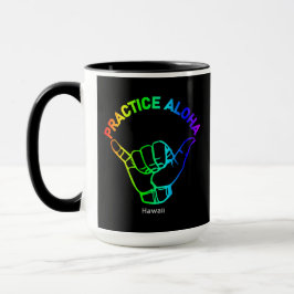 Hawaii Practice Aloha Rainbow Shaka (Hitt lös) Mugg