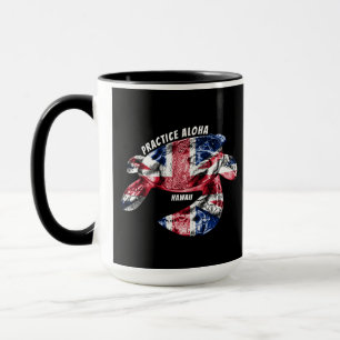 Hawaii Practice Aloha - Tribal Honu HIFlag Mugg