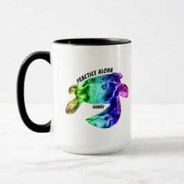 Hawaii Practice Aloha - Tribal Honu Rainbow Mugg