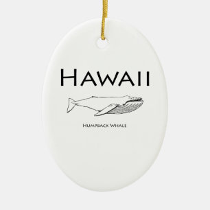 Hawaii puckelryggval julgransprydnad keramik
