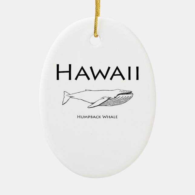 Hawaii puckelryggval julgransprydnad keramik (Framsidan)