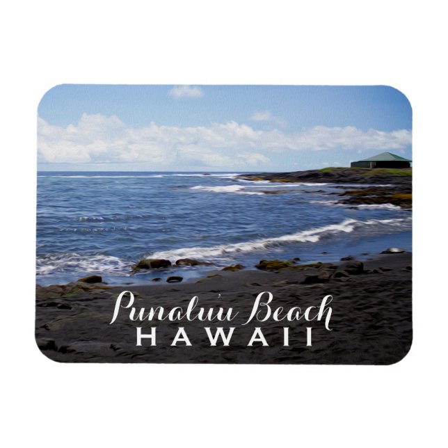 Hawaii Punalu'u Black Sand Beacher Magnet (Horisontell)
