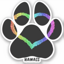 Hawaii Puppy Kärlek Rainbow Klistermärken