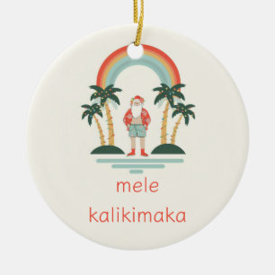 Hawaii/Rainbow/Handflatan Santa Julgransprydnad Keramik