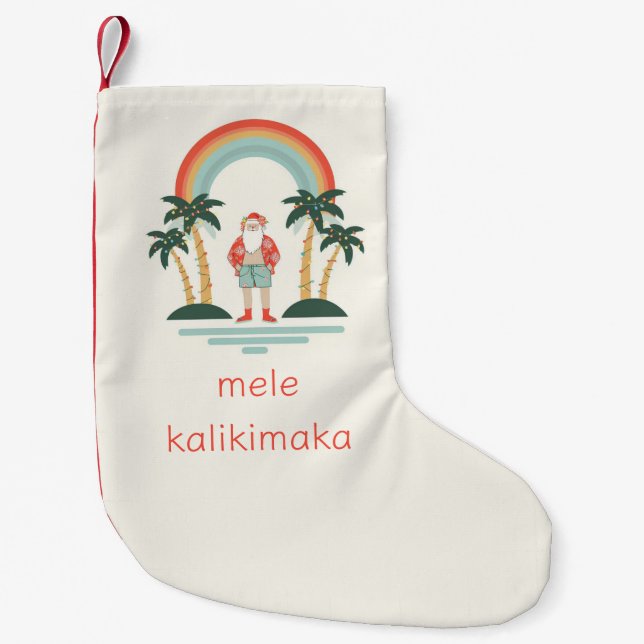 Hawaii/Rainbow/Handflatan Santa Liten Julstrumpa (Framsidan)