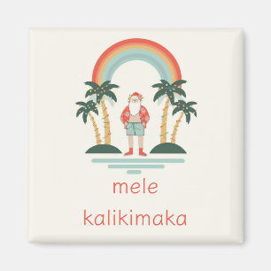 Hawaii/Rainbow/Handflatan Santa Magnet