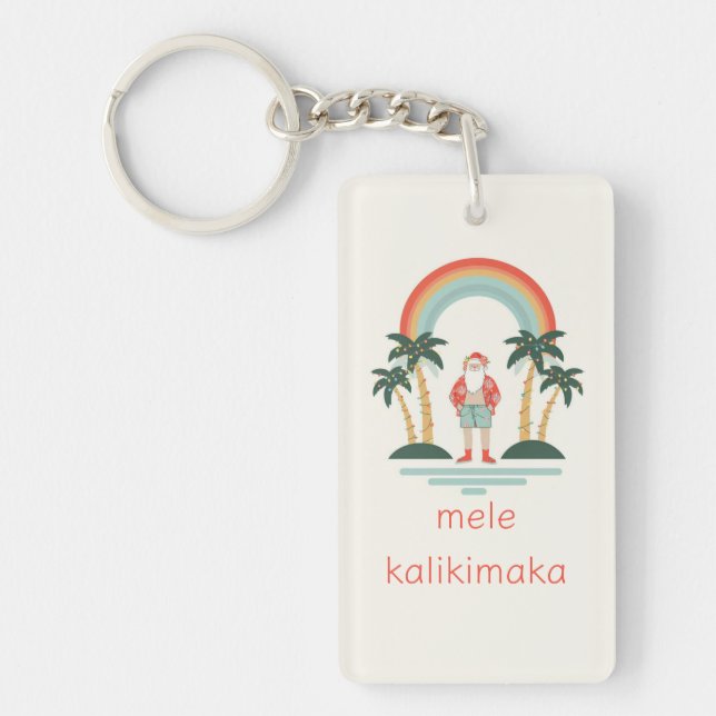 Hawaii/Rainbow/Handflatan Santa Nyckelring (Framsidan)