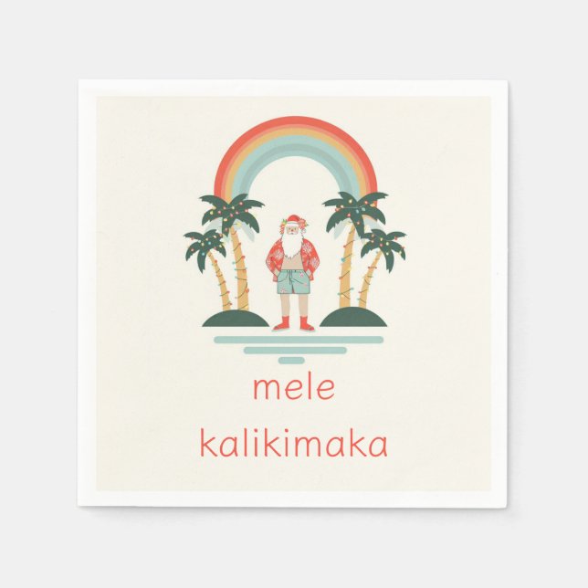 Hawaii/Rainbow/Handflatan Santa Pappersservett (Framsidan)