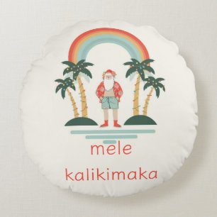 Hawaii/Rainbow/Handflatan Santa Rund Kudde