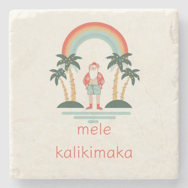 Hawaii/Rainbow/Handflatan Santa Stenunderlägg (Framsidan)