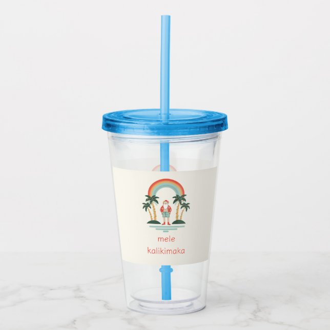 Hawaii/Rainbow/Handflatan Santa Take Away Mugg (Framsida)