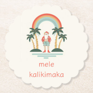 Hawaii/Rainbow/Handflatan Santa Underlägg Papper