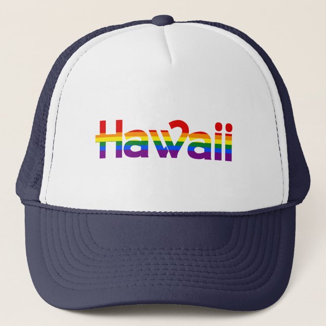 Hawaii Rainbow text Hat Keps (Framsida)
