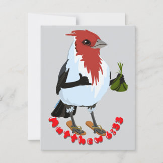 HAWAII RED CRESTED CARDINAL—Bible verse Vykort