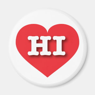 Hawaii Red Heart - I kärlek HI Magnet