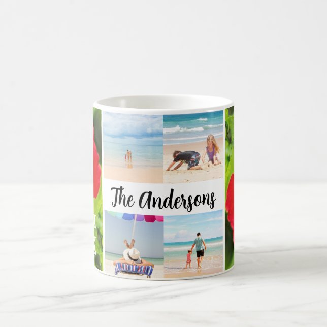 Hawaii Red Hibiscus 4 Fotofamiljen Namn Resa Kaffemugg (Center)