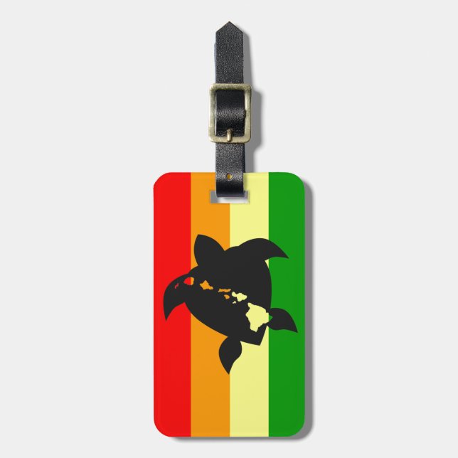 Hawaii Reggae Sköldpadda Bagagebricka (Vertikal Framsida)