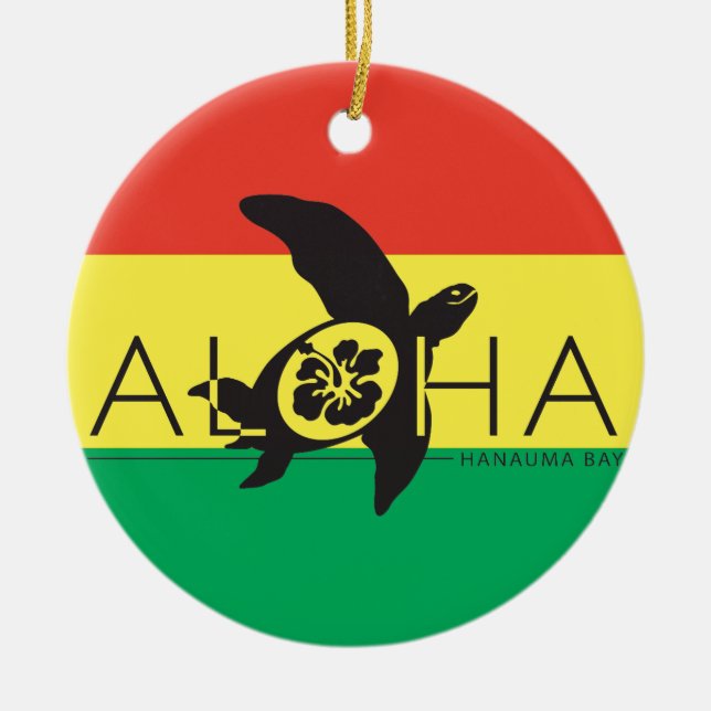 Hawaii Reggae Turtle Julgransprydnad Keramik (Framsidan)