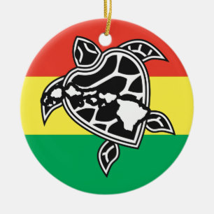 Hawaii Reggae Turtle Julgransprydnad Keramik