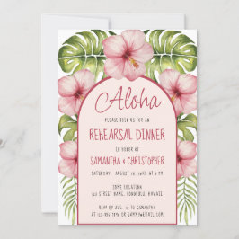 Hawaii Rehearsal Dinner Aloha Tropical Blommigt Ro Inbjudningar