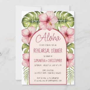 Hawaii Rehearsal Dinner Aloha Tropical Blommigt Ro Inbjudningar
