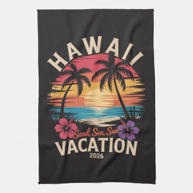 Hawaii-resa 2026 Sommarlov Strand Kökshandduk (Vertikal)