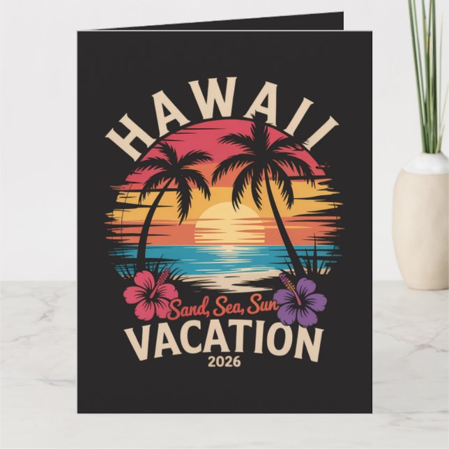 Hawaii-resa 2026 Sommarlov Strand Kort (Framsida)
