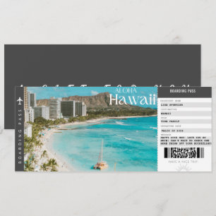 Hawaii Resa Boarding Pass Travel Vacation Biljett Inbjudningar