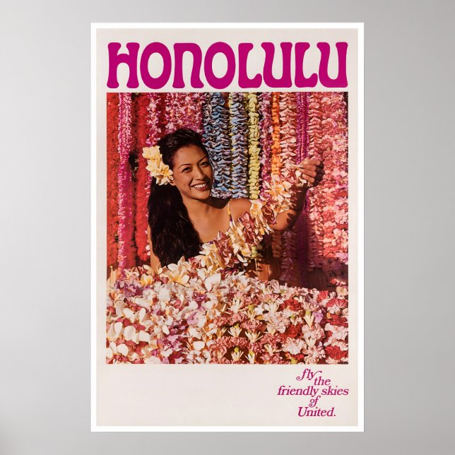 Hawaii Resa Konst Honolulu Affisch Sport (Framsidan)