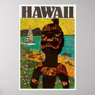 Hawaii Resemål Poster Hawaiiansk Konst Kiʻi Tryck