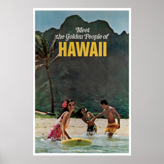 Hawaii Resemålning Plakat Hawaiiansk Konst Retro S Poster