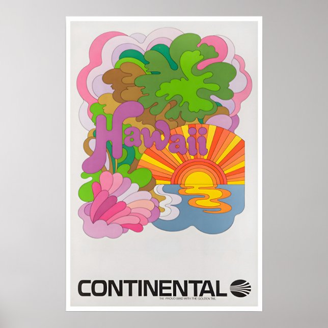 Hawaii Resemålning Poster Hawaiiansk Konst Kontine (Framsidan)